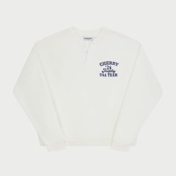 Cherry LA Trophy Henley Crewneck (Vintage Blanc) | Sweat-Shirts