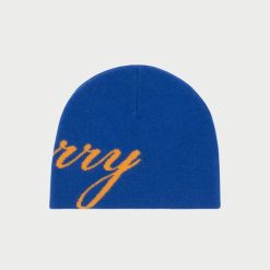 Cherry LA Bonnet Skull Cap En Cachemire (Bleu) | Chapeaux