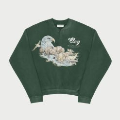 Cherry LA Wilderness Henley Crewneck (Vert) | Sweat-Shirts