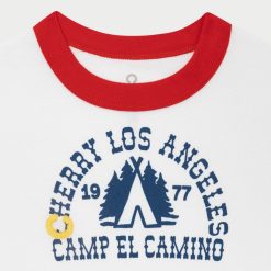 Cherry LA T-Shirt Camp Ringer Pour Bebe (Blanc/Rouge) | Aux Femmes