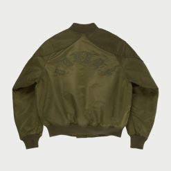 Cherry LA Blouson Aviateur En Satin (Olive) | Vestes