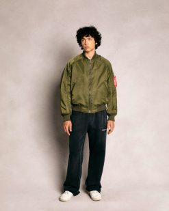 Cherry LA Blouson Aviateur En Satin (Olive) | Vestes