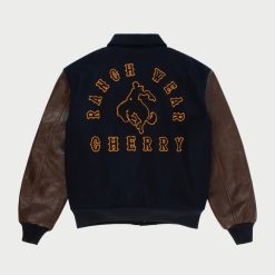 Cherry LA Ranch Wear Varsity Jacket (Marine/Marron) | Vestes