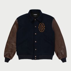 Cherry LA Ranch Wear Varsity Jacket (Marine/Marron) | Vestes